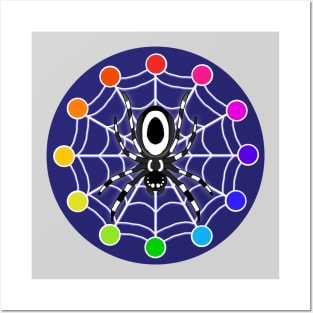 Color wheel Spider Design Posters and Art